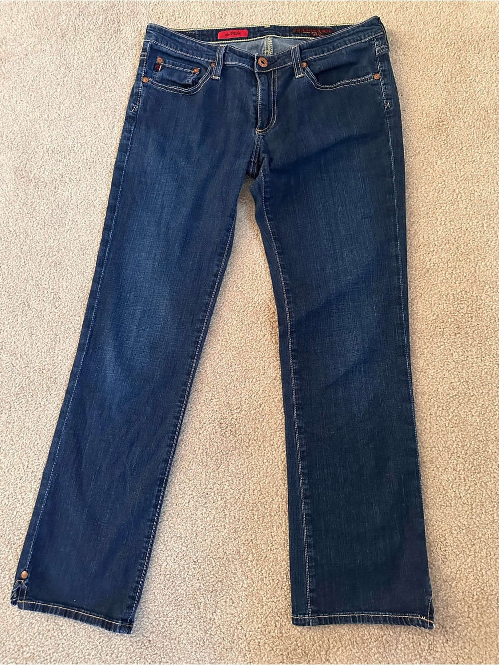 AG Women’s Dark Blue Pixie Straight-Leg Denim